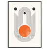 Colorful abstract shapes with a bohemian style and earthy tones - in a black frame