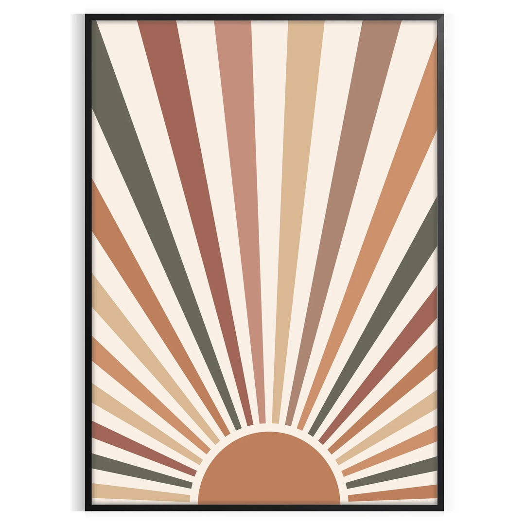 Abstract boho design with earthy tones and organic shapes
