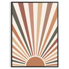 Design abstrato boho com tons terrosos e formas orgânicas - numa moldura preta