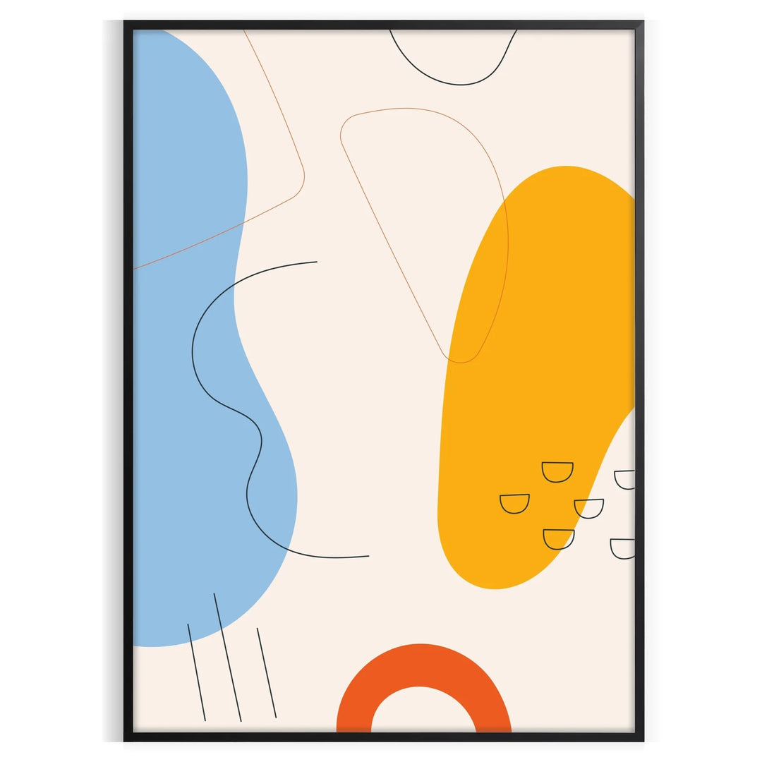 Abstract shapes and patterns in earthy tones with a bohemian style