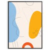 Abstract shapes and patterns in earthy tones with a bohemian style - in a black frame