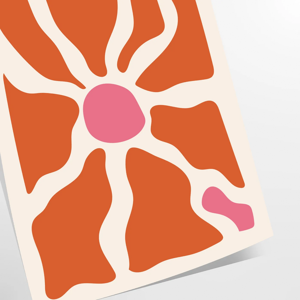 Abstract shapes in warm browns and oranges with a bohemian style
