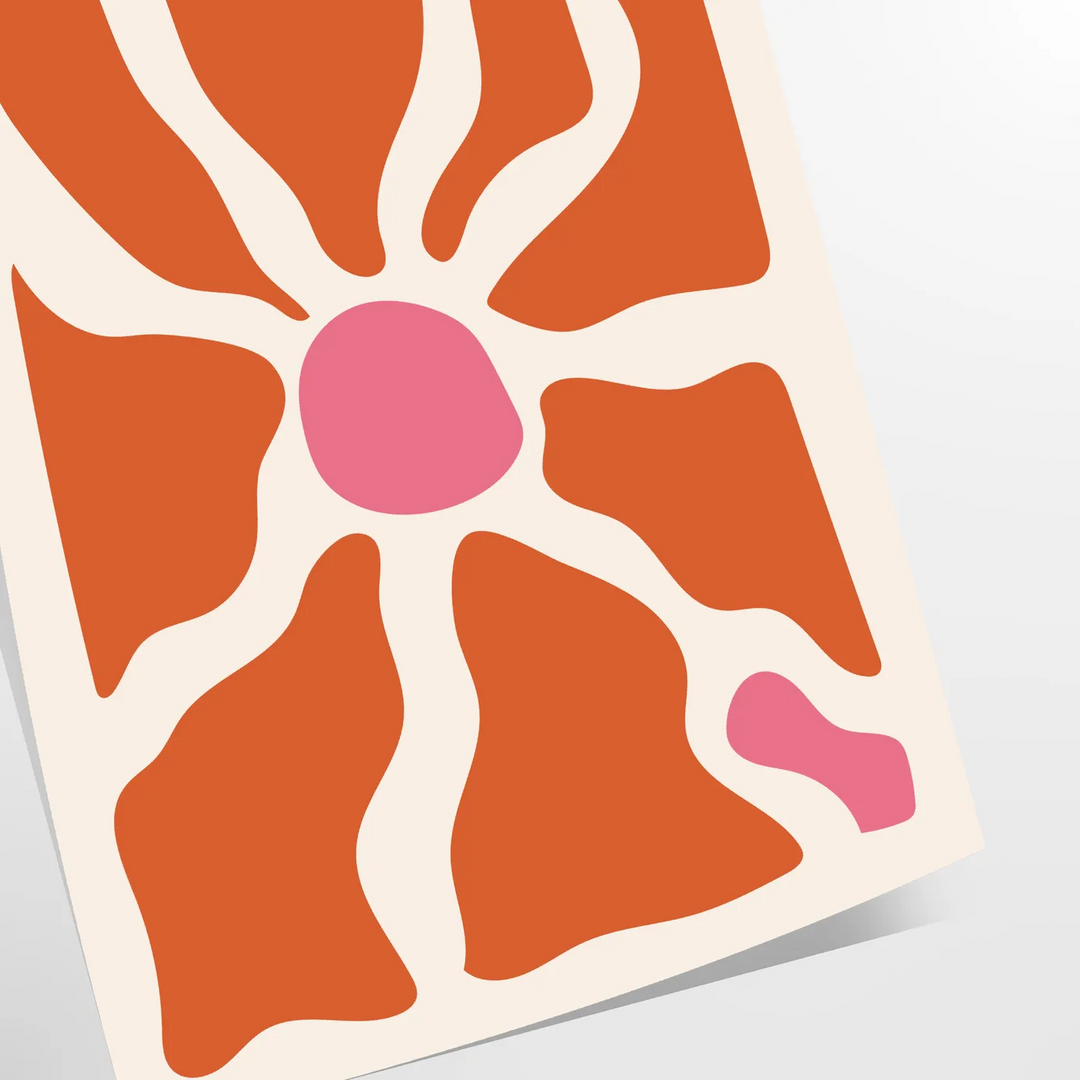 Abstract shapes in warm browns and oranges with a bohemian style