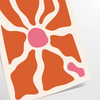 Abstract shapes in warm browns and oranges with a bohemian style
