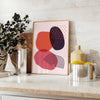 Colorful abstract shapes and patterns in a boho style - styled on a counter with eucalyptus and a bowl of lemons