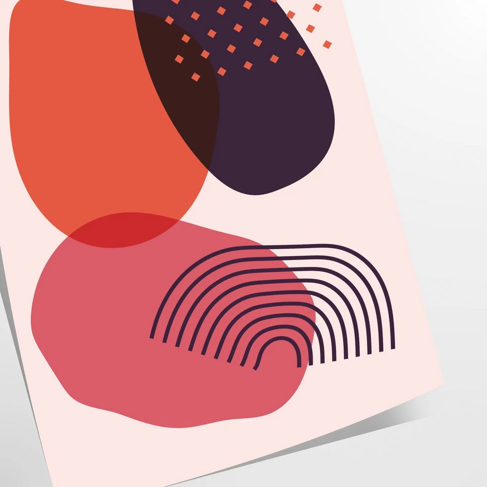 Colorful abstract shapes and patterns in a boho style