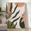 une touche bohème intérieur boho abstrait 42 nuances vibrantes vert orange affiche un cadeau parfait amateurs design formats A4 cm A0 - dans une pièce lumineuse épurée avec plante et fauteuil