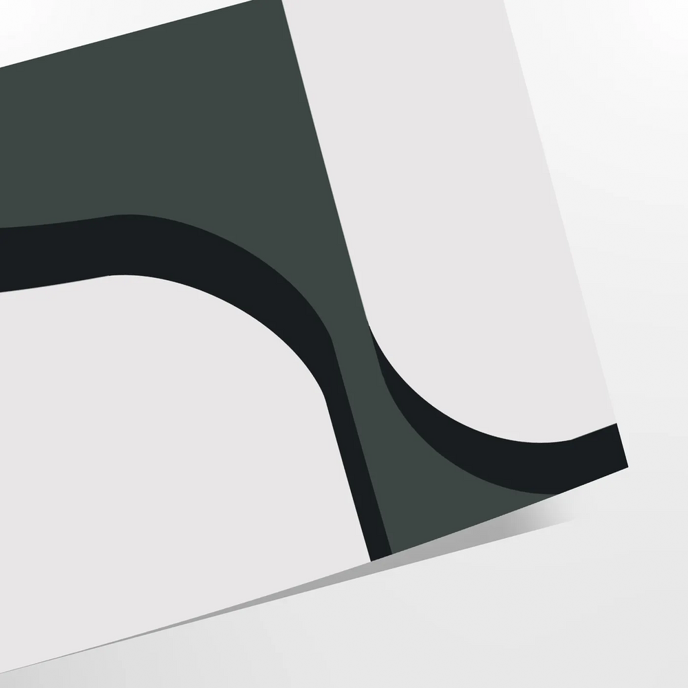 Abstract shapes in gray and green tones with a boho style