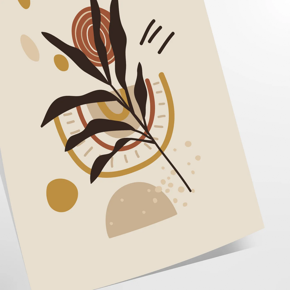 Abstract composition with earthy tones and organic shapes