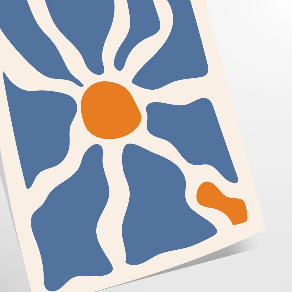 Abstract boho art featuring colorful shapes and patterns