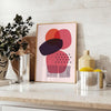 Abstract shapes and patterns in earthy tones with a bohemian style - styled on a counter with eucalyptus and a bowl of lemons