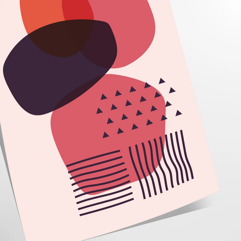 Abstract shapes and patterns in earthy tones with a bohemian style