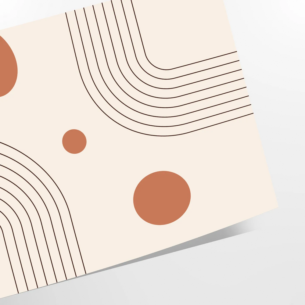 Abstract shapes in earthy tones with a bohemian style
