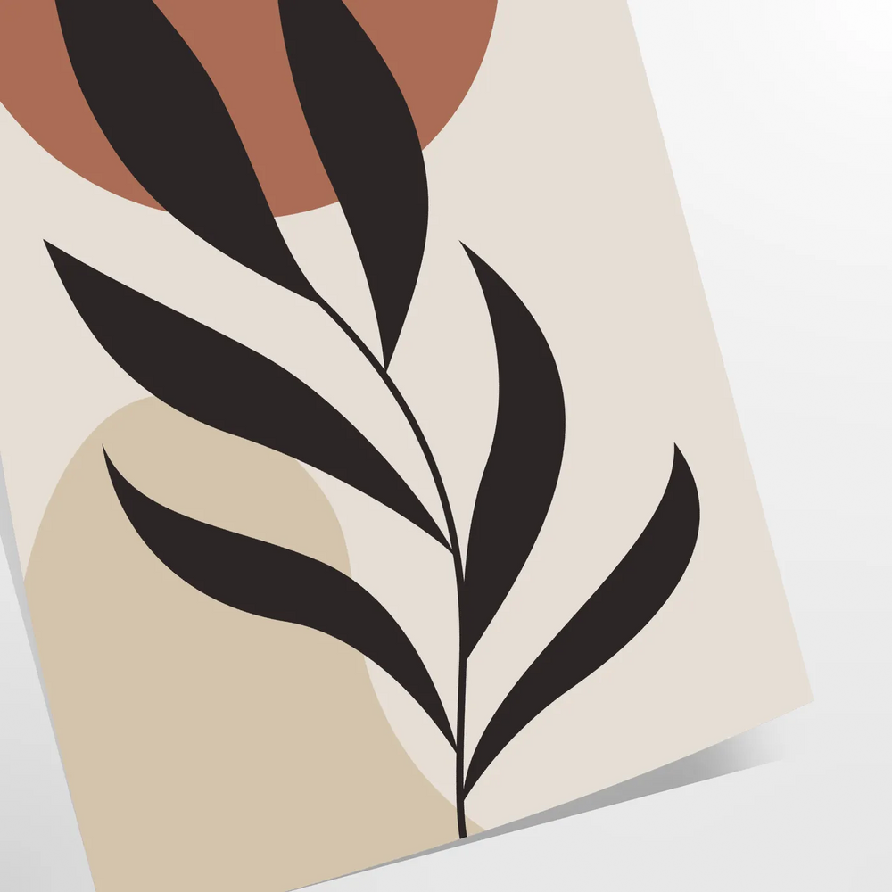 Abstract boho art with earthy tones and organic shapes