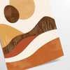 Colorful abstract shapes with bohemian patterns in warm tones