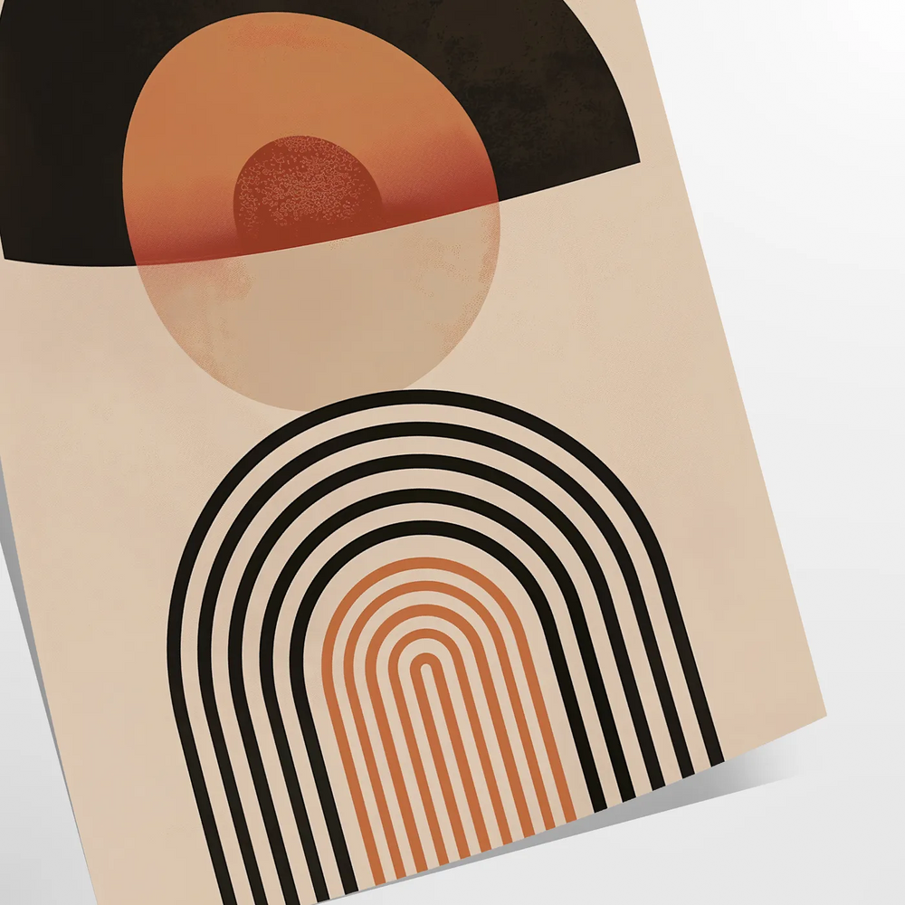 Abstract bohemian design with earthy tones and fluid shapes