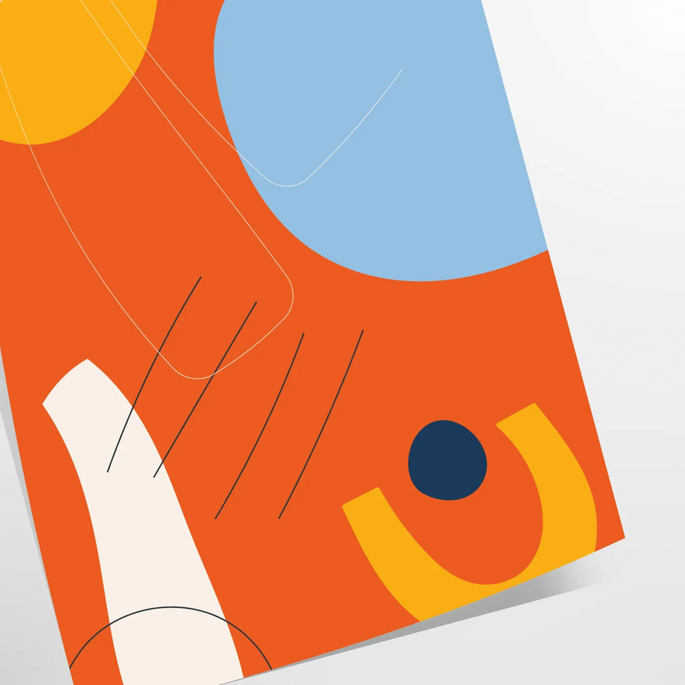 Abstract bohemian artwork with earthy tones and fluid shapes