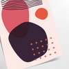 Abstract bohemian design with orange and red hues in a fluid style