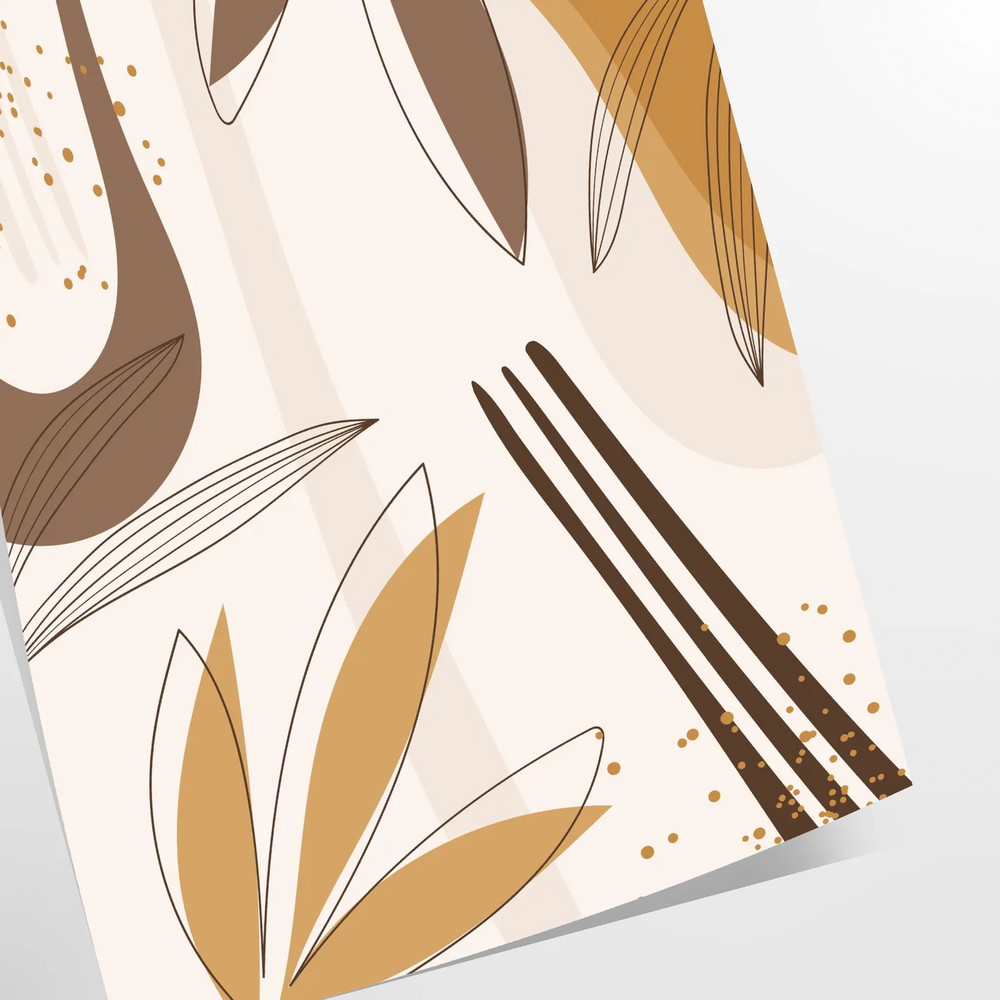 Abstract bohemian design with earthy tones and fluid shapes