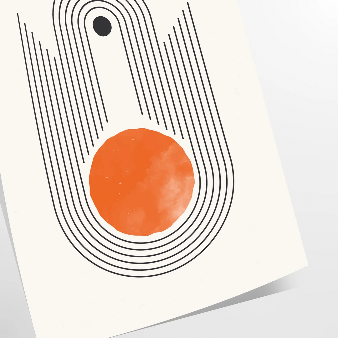 Colorful abstract shapes with a bohemian style and earthy tones