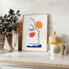 Abstract design with earthy tones and intricate patterns - styled on a counter with eucalyptus and a bowl of lemons