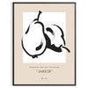 Vintage botanical illustration featuring orange and black plants on a textured background - in a black frame