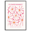 Botanical illustration featuring green leaves and yellow flowers - in a black frame