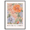 Botanical illustration featuring green leaves and orange flowers - in a black frame