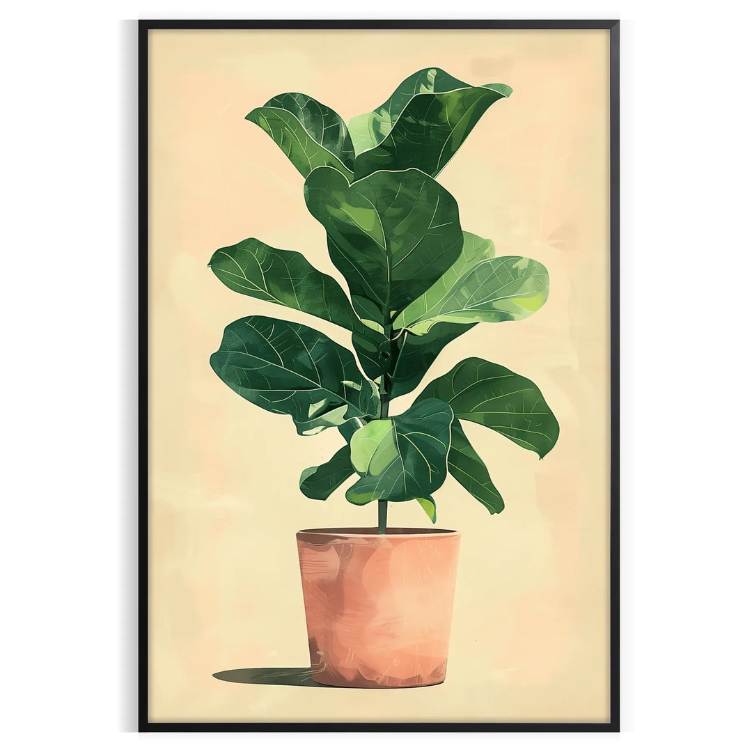 Botanical illustration featuring green leaves and orange flowers on a light background