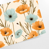 Vintage botanical illustration featuring green leaves and orange flowers