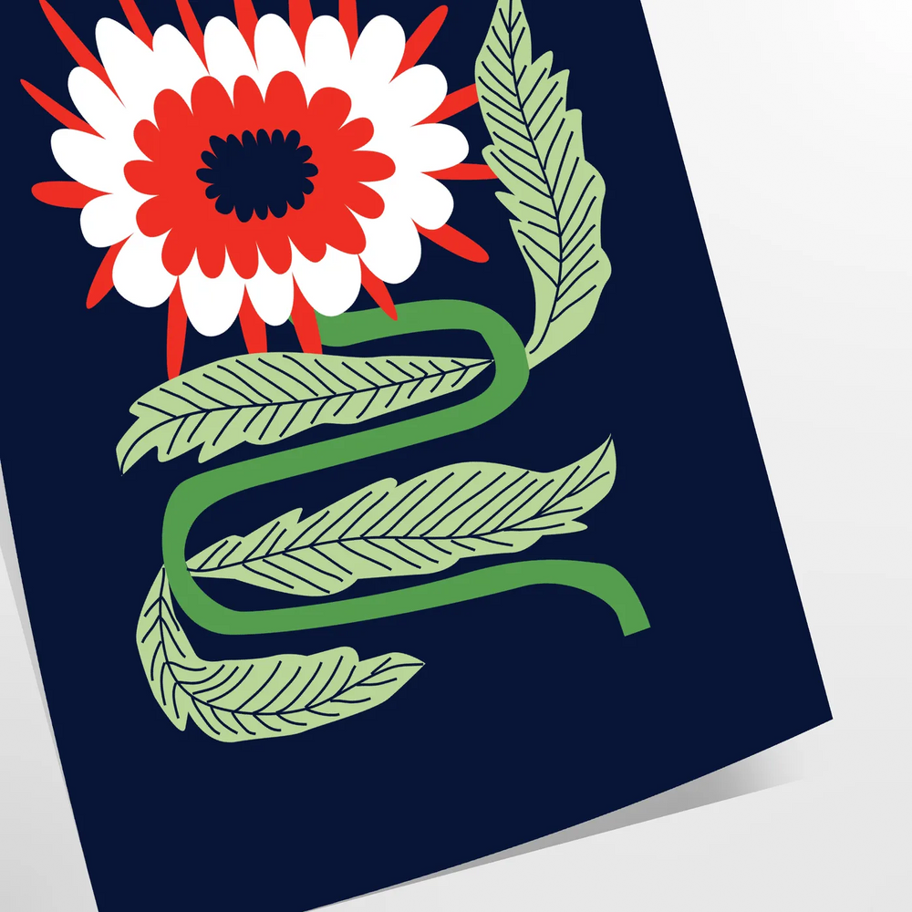 Vintage botanical illustration featuring green leaves on a black background