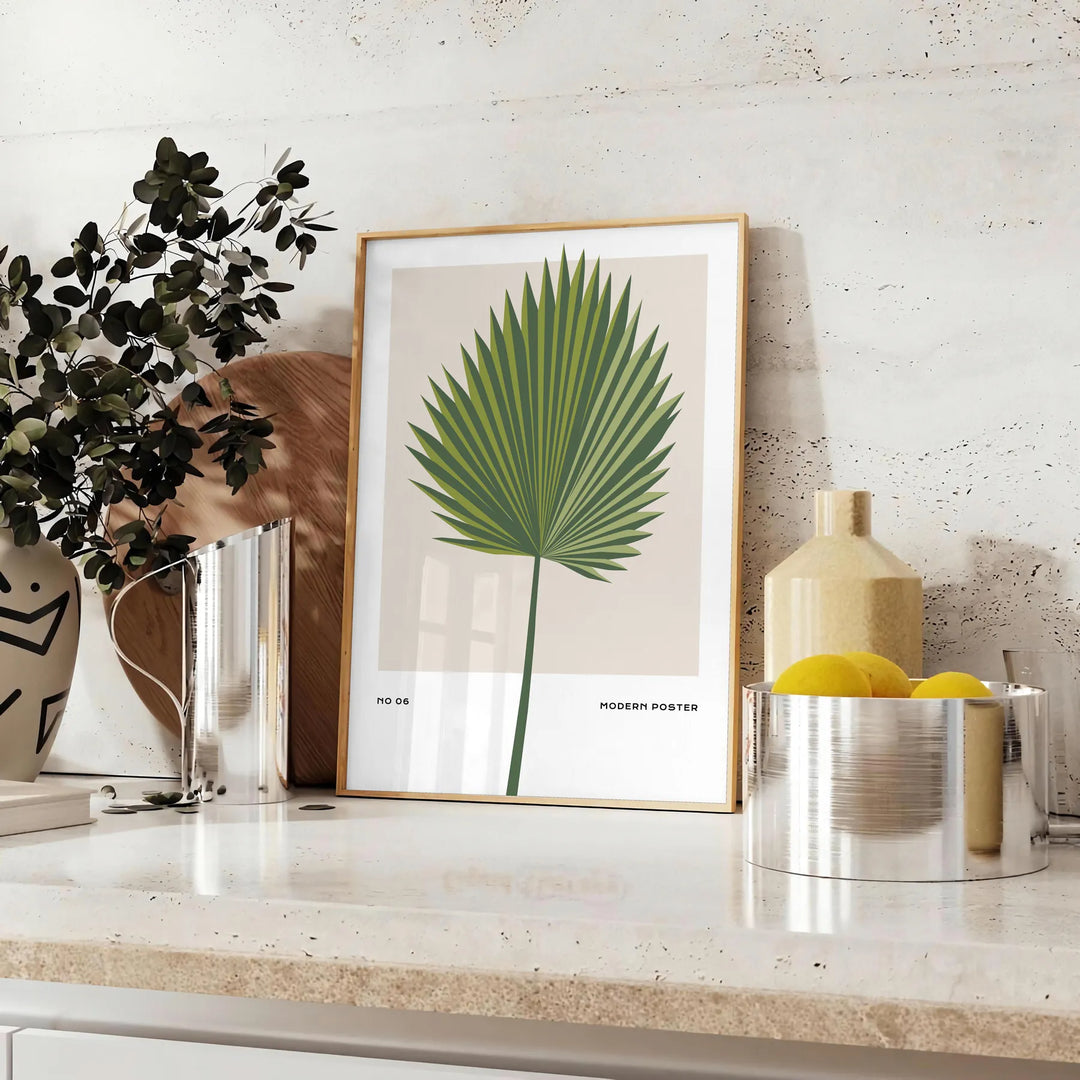 Vintage botanical illustration featuring orange and gray tones with detailed plant designs - styled on a counter with eucalyptus and a bowl of lemons