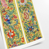 Botanische Illustration mit verschiedenen Pflanzen in gedämpften Grau- und Brauntönen