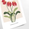 Illustrazione botanica vintage con piante arancioni e grigie