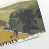 A vintage-style travel poster featuring iconic British landmarks in muted gray and green tones - as a rolled, unframed print