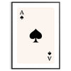 A sleek gray and black poster featuring a modern card design with space elements - in a black frame