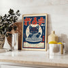 playful cats cooking ramen in a colorful kitchen setting - styled on a counter with eucalyptus and a bowl of lemons