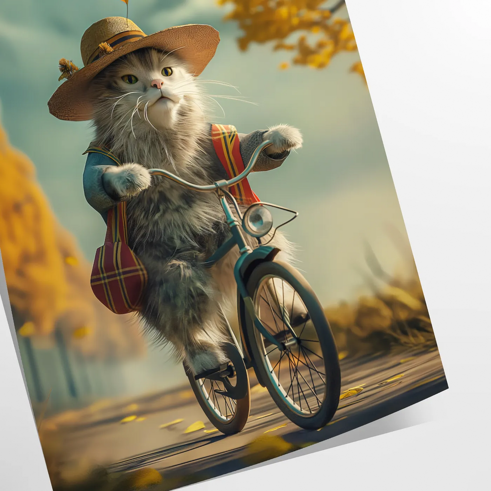 A wild cat in shades of black and orange, depicted in a realistic style.