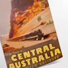 Illustration of Central Australia with warm oranges and earthy tones - as a rolled, unframed print