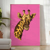 Cheetah in a natural setting with green and black tones - in a bright minimalist room with a plant and an armchair