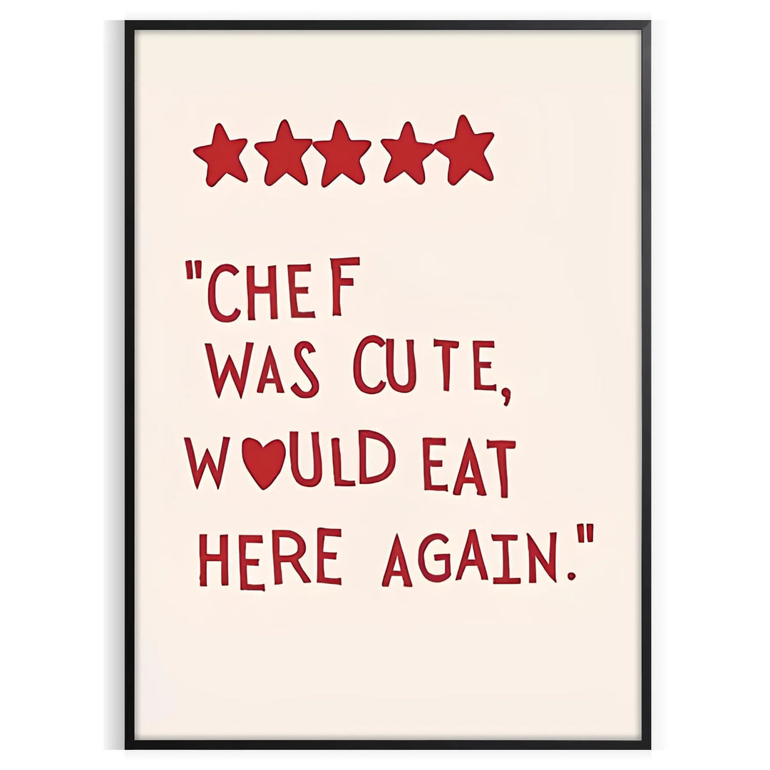 A humorous illustration of a cute chef with a playful expression, featuring a gray and white color scheme