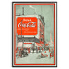 Retro plakat pubu Coca Cola w kolorze czarnym i zielonym - w czarnej ramie