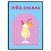 Affiche vibrante teintes marron orange exotisme cocktail Piña Colada espace cadeau une version cadre œuvre unique - dans un cadre noir