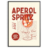 Une illustration de cocktail spritz dans des tons gris et rouges - dans un cadre noir