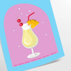 Affiche vibrante teintes marron orange exotisme cocktail Piña Colada espace cadeau une version cadre œuvre unique
