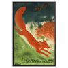 A vintage travel poster featuring communist themes in gray and brown tones - in a black frame