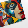 Geometric shapes in green and gray, reflecting Cubism style - as a rolled, unframed print