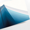 A deep blue abstract design with soft gray tones - as a rolled, unframed print