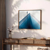 A deep blue abstract design with soft gray tones - styled on a counter with eucalyptus and a bowl of lemons