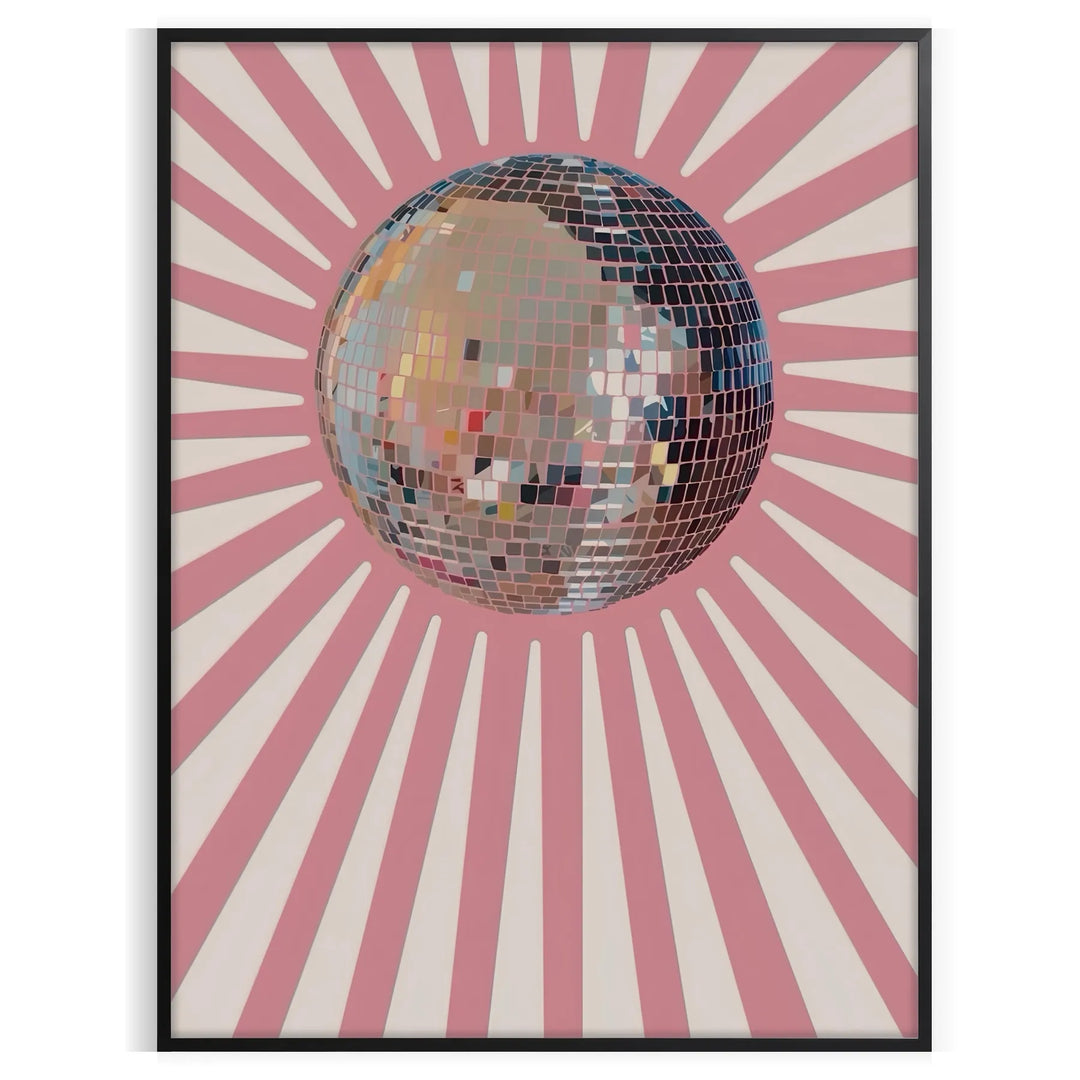 Gráfico abstrato de disco com cores roxas e pretas - numa moldura preta